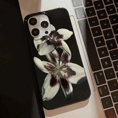 Orchid Print Shockproof Phone Case for iPhone 7 to 16 - Smarsty