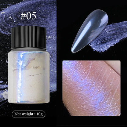 Aurora Pearl White Nail Glitter Powder for Stunning Designs - Smarsty