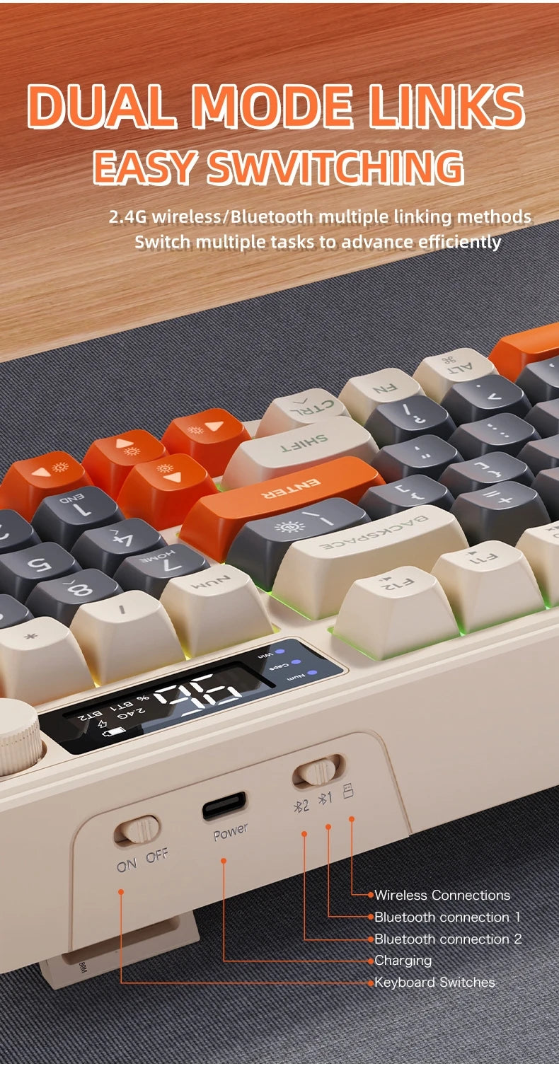 Bluetooth Gaming Keyboard With Multi Device Wireless