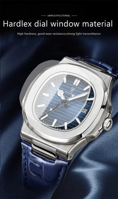 Luxury Waterproof Square Men's Quartz Watch with Luminous Dial - Smarsty