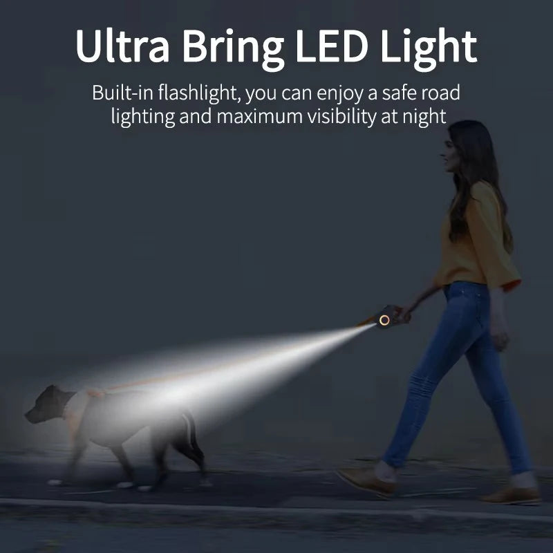 5M Automatic Retractable Dog Leash with LED Flashlight - Smarsty