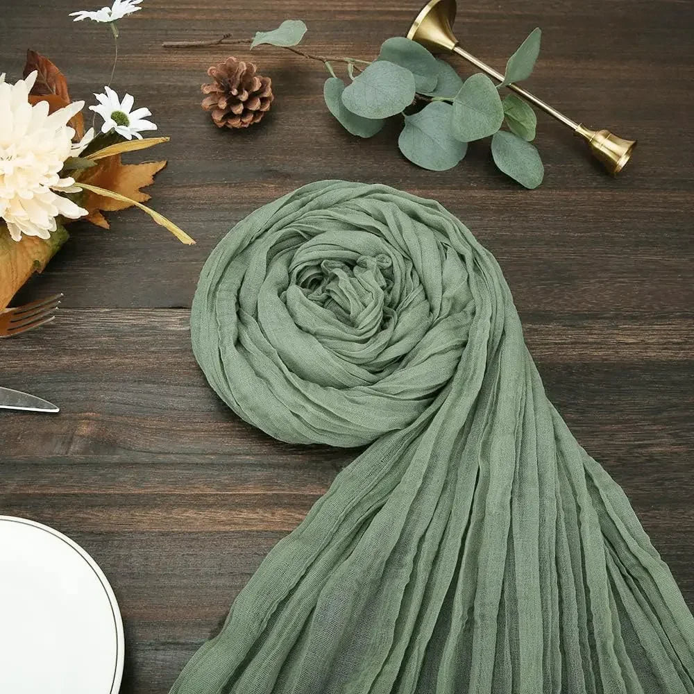 Pink Cheesecloth Table Runner for Romantic Weddings - Smarsty