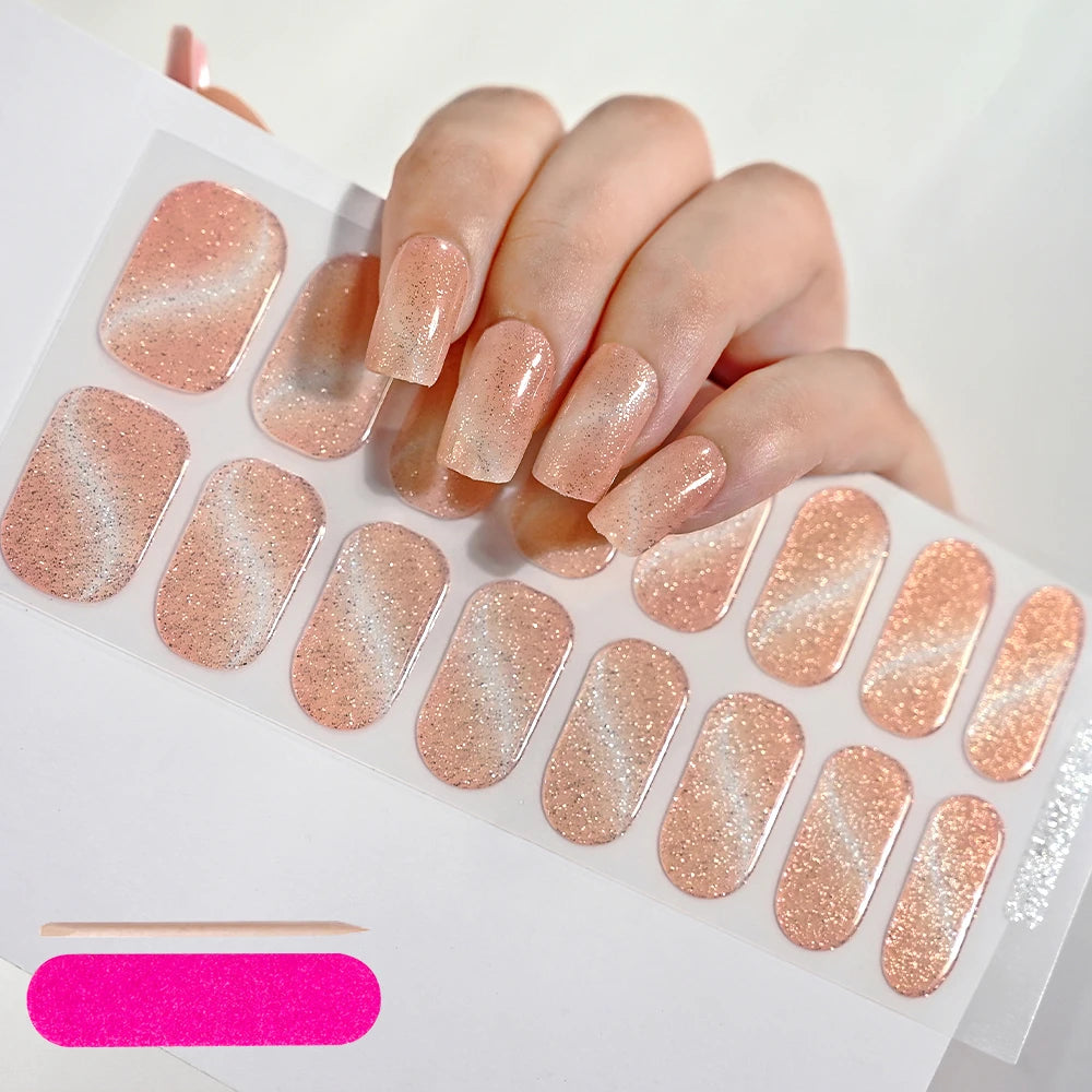 Long-Lasting Semi-Cured Gel Nail Stickers for Easy Application - Smarsty