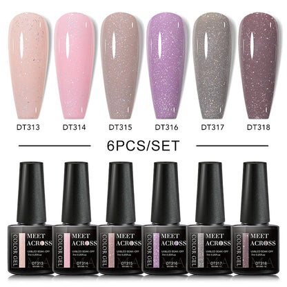 Glitter Red Silver Gel Nail Polish Set for Stunning Nail Art - Smarsty