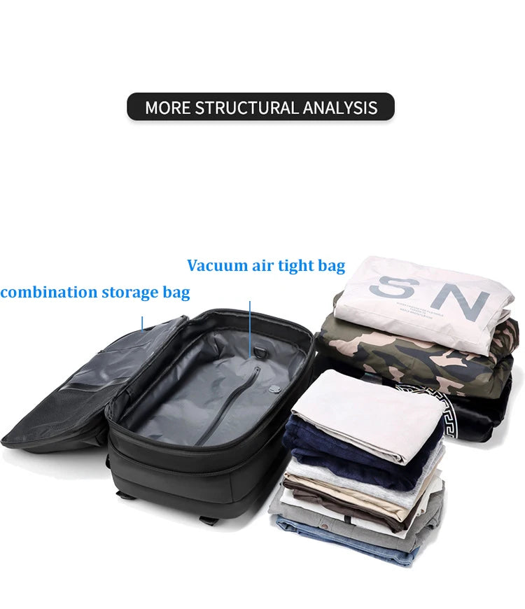 Travel Men 17 inch Laptop Backpack vacuum compression Backpack Business Large Capacity school Backpack expand outdoor backpack - Smarsty