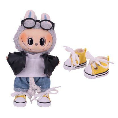 3.8cm Doll Shoes For labubu 17cm Plush Doll Clothes Accessories Girl's Toys ,Christmas Festival Birthday Gift