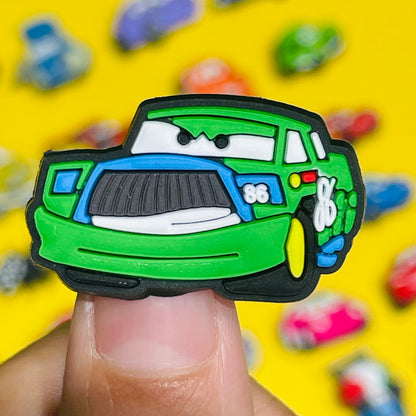 1Pcs Mix Cars Luigi Ramone Lightning McQueen PVC Shoe Charms Kids Popular Buckle Decorations Fit Birthday Gifts
