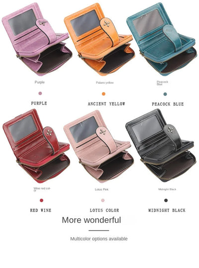 Women Wallets and Purses PU Leather Money Bag Female Short Hasp Purse Small Coin Card Holders Blue Red Clutch New Women Wallet - Smarsty