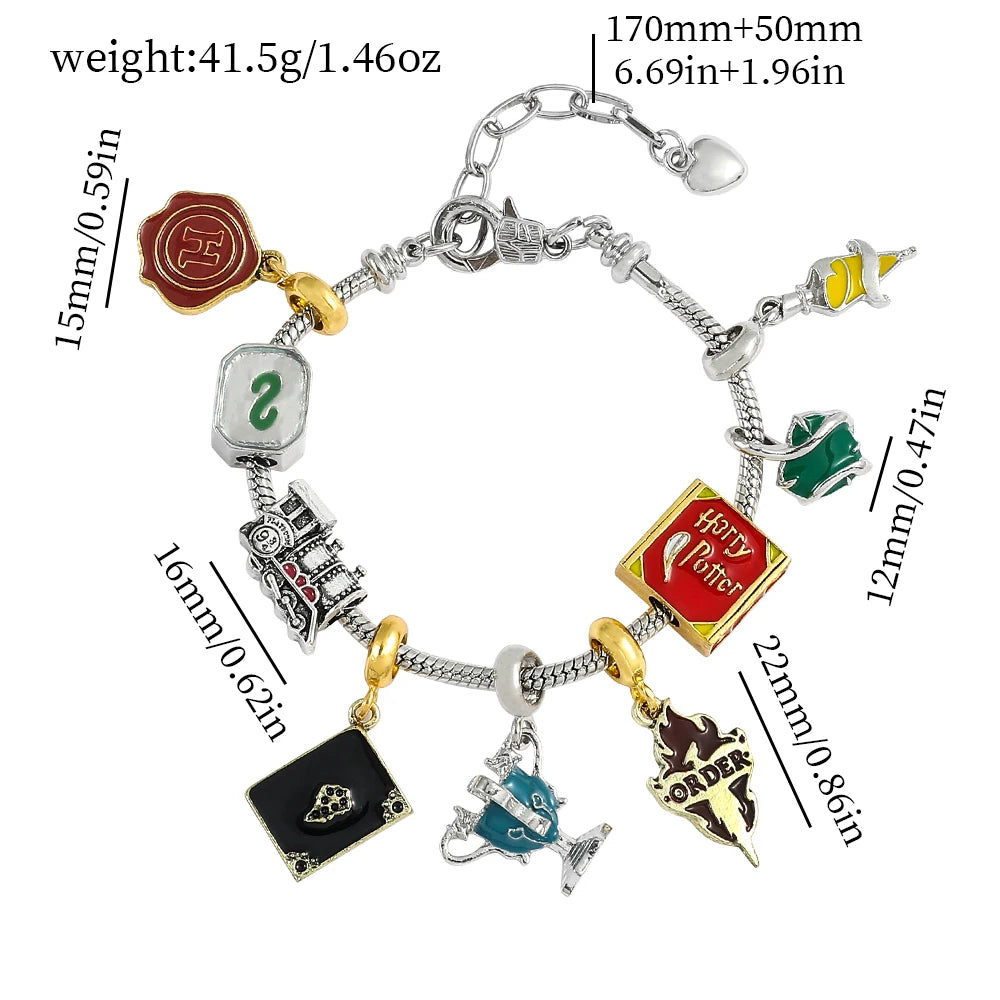 Hogwarts Slytherin Charm Bracelet DIY Fan Gift - Smarsty
