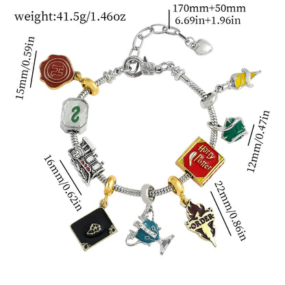 Hogwarts Slytherin Charm Bracelet DIY Fan Gift - Smarsty
