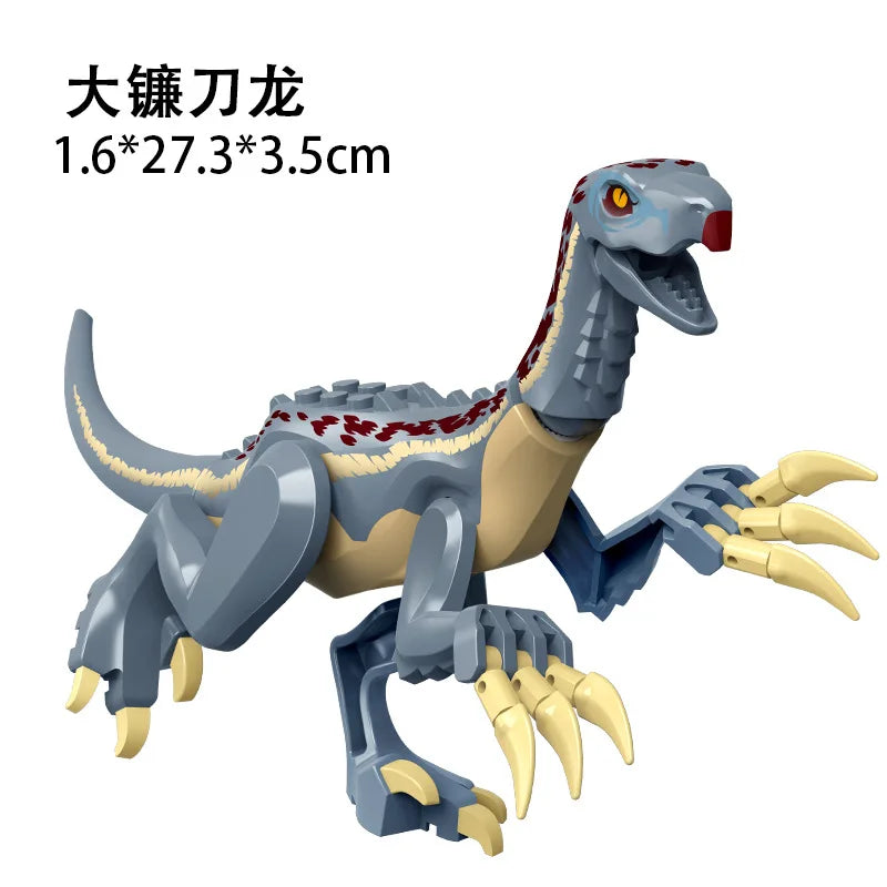 Jurassic World 3 Brutal Raptor Building Blocks Dinosaur Bricks Tyrannosaurus Indominus I-Rex Assemble Toy For Children by Smarsty
