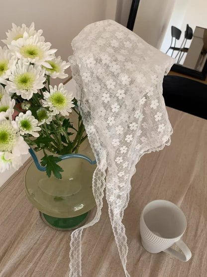 Sweet Flower Hair Scarf Headband Lightweight Summer - Smarsty
