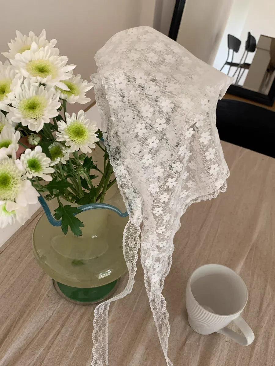 Sweet Flower Hair Scarf Headband Lightweight Summer - Smarsty