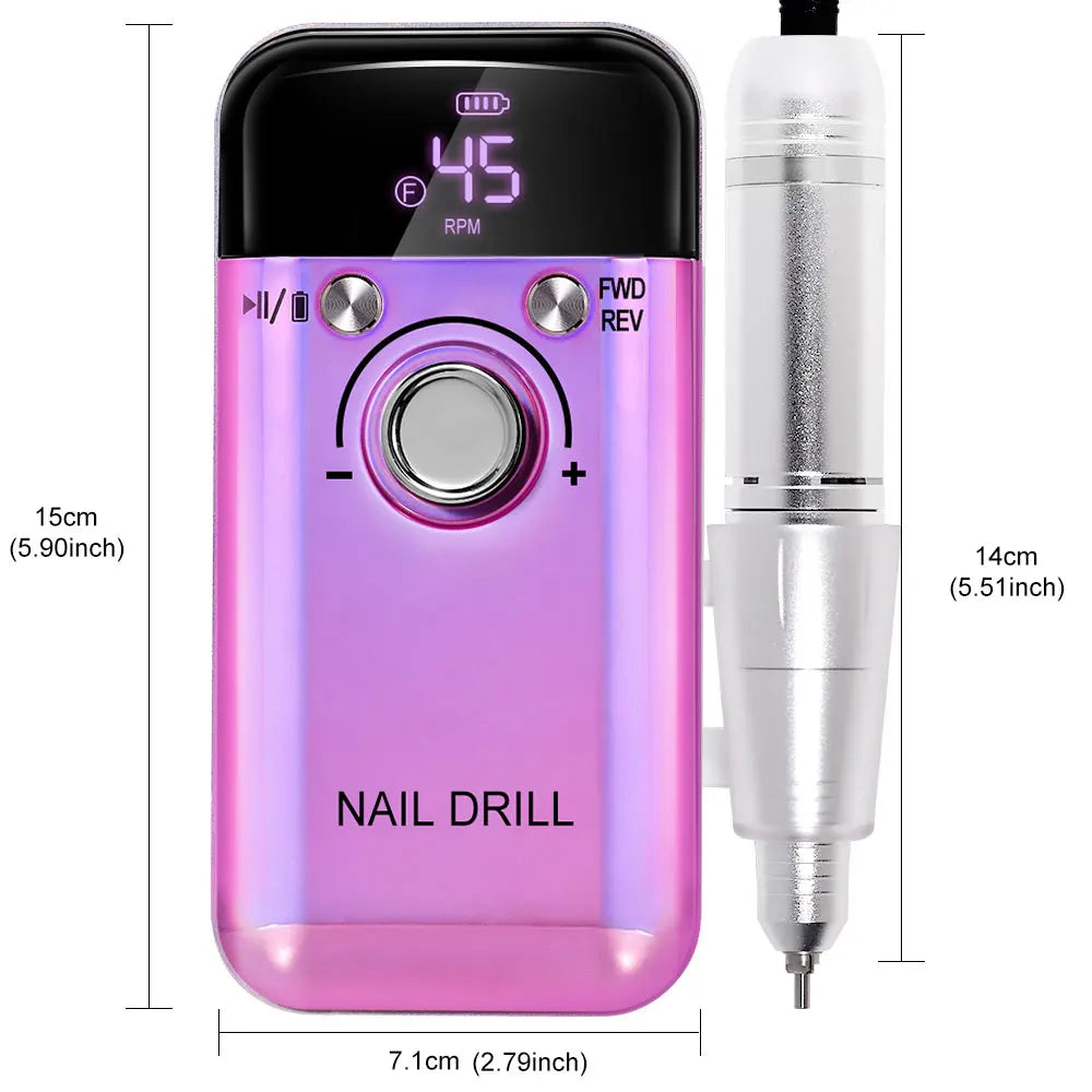 Professional 45000RPM Electric Nail Drill Machine Portable Manicure Tool - Smarsty