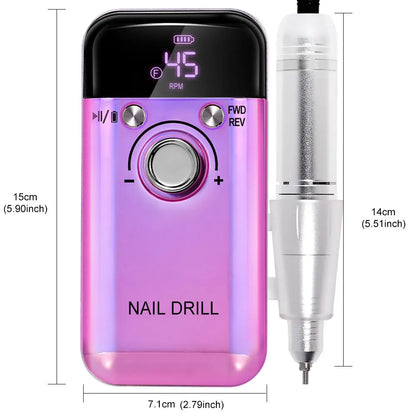 Professional 45000RPM Electric Nail Drill Machine Portable Manicure Tool - Smarsty