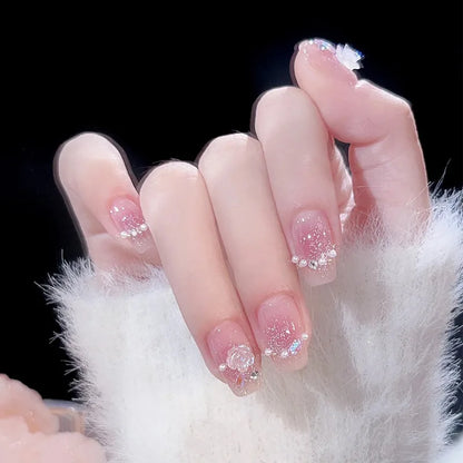 24Pcs Cute Pink Cat Eye Press On Nails Set - Smarsty