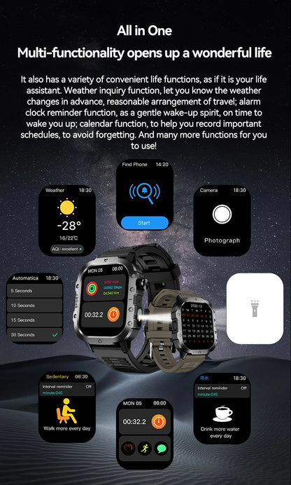 Outdoor Sports Smart Watch with HD Screen and Bluetooth - Smarsty