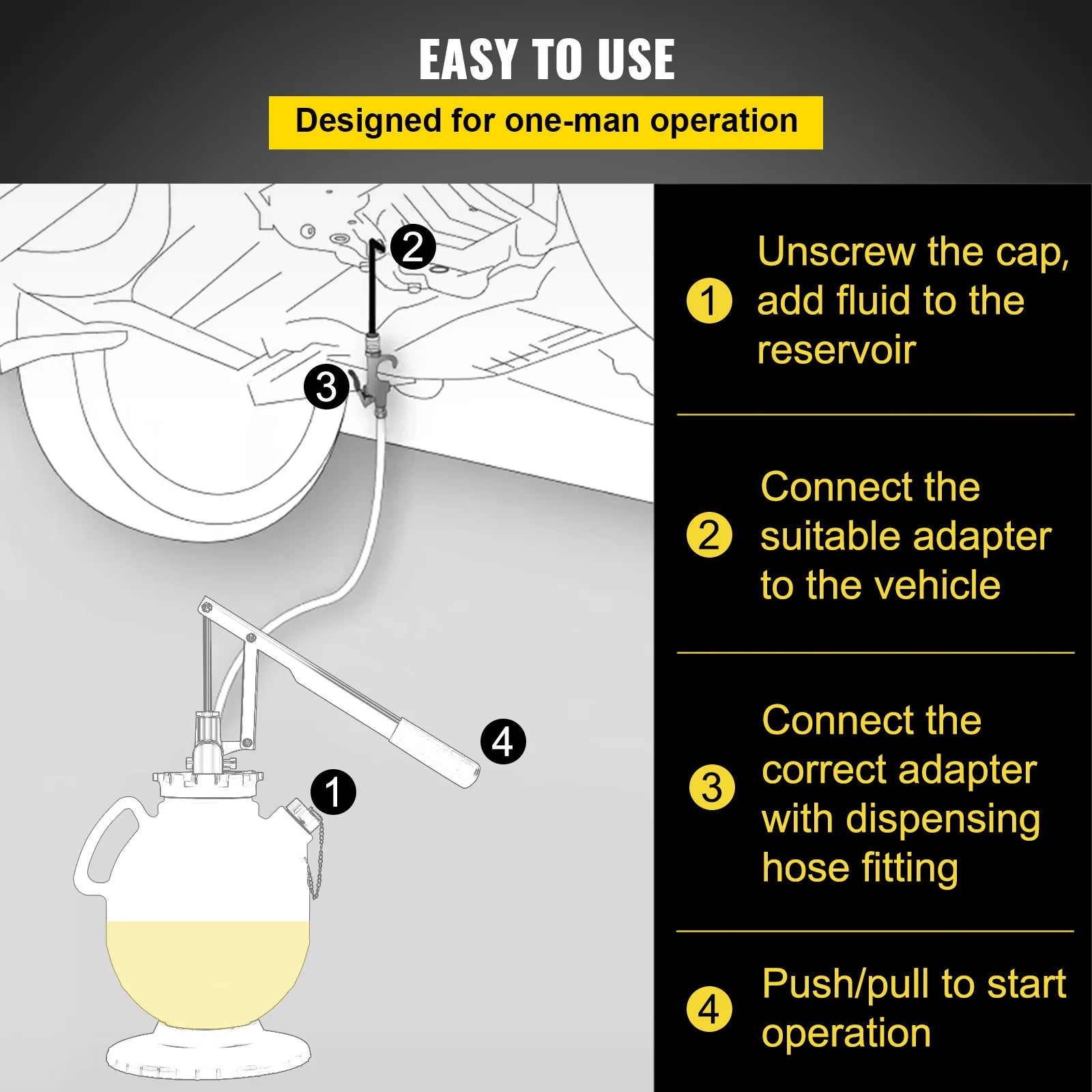 SucceBuy 7.5L Transmission Fluid Pump ATF Fluid Transfer Filler with Control Valve & 15 Common Adapters Kit for Oil Replacement
