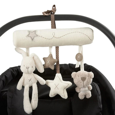 2025 New Hanging Bed Rabbit Baby Hand Bell Safety Seat Plush Toy Multifunctional Plush Toy Stroller Mobile Gifts by Smarsty