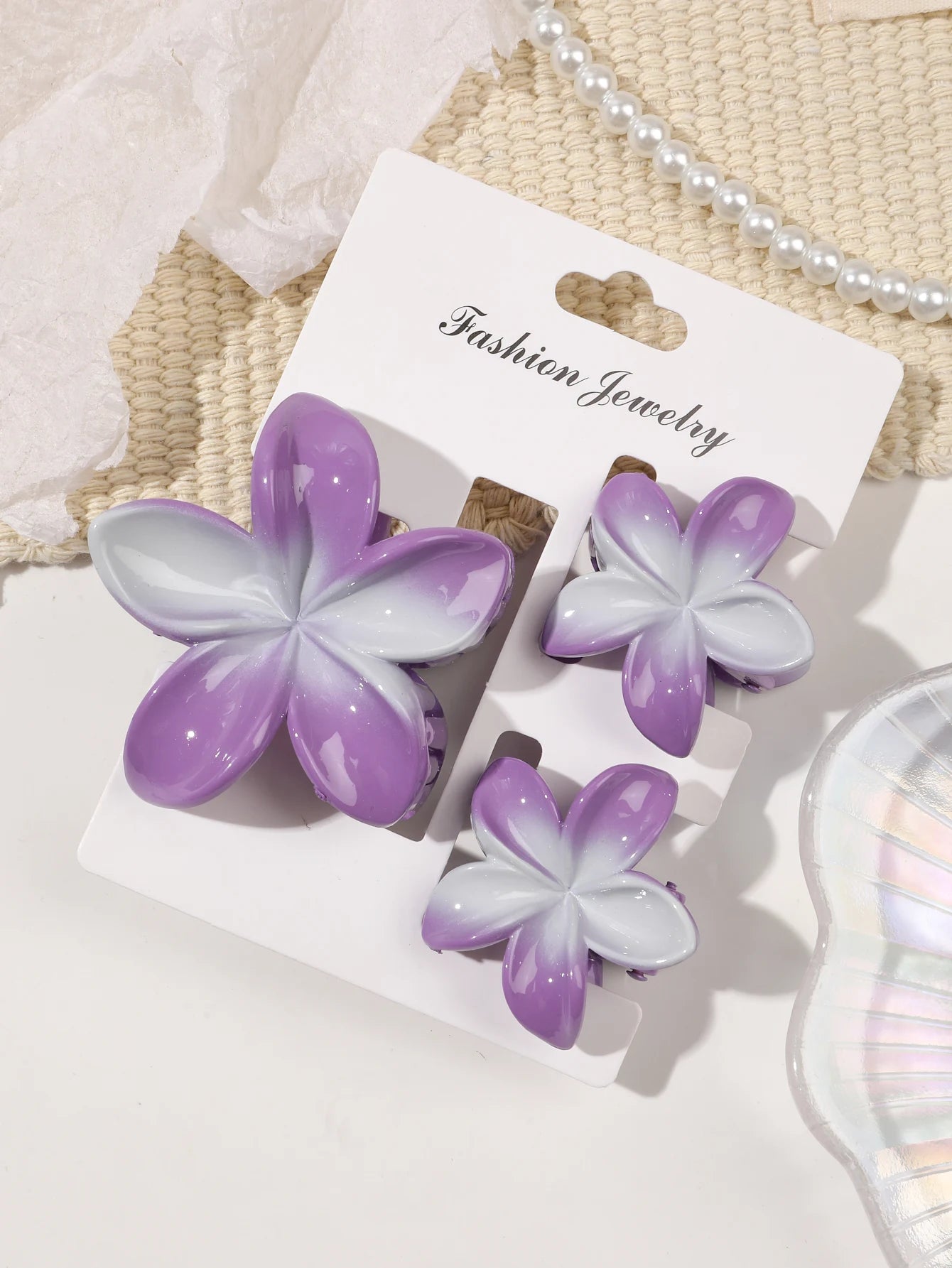 Hawaiian Flower Hair Claw Clips For Thin Hair Lightweight - Smarsty