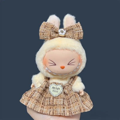 For 17cm Labubu Plush Doll Skirt- Adorable Skirt Set for DIY Clothes Accessories Gift by Smarsty