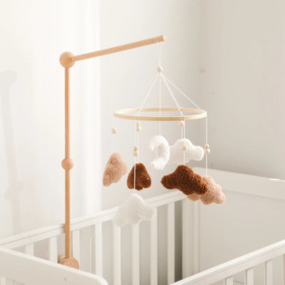 Baby Crib Mobile Bed Bell Rattle Toys Wooden Crochet Stars Pendant Bed Bell Toys Newborn Comfort Crib Bracket Hanging Toys Gifts by Smarsty