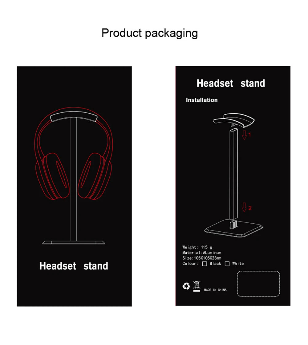 Universal Aluminium Headset Stand with Flexible Design - Smarsty