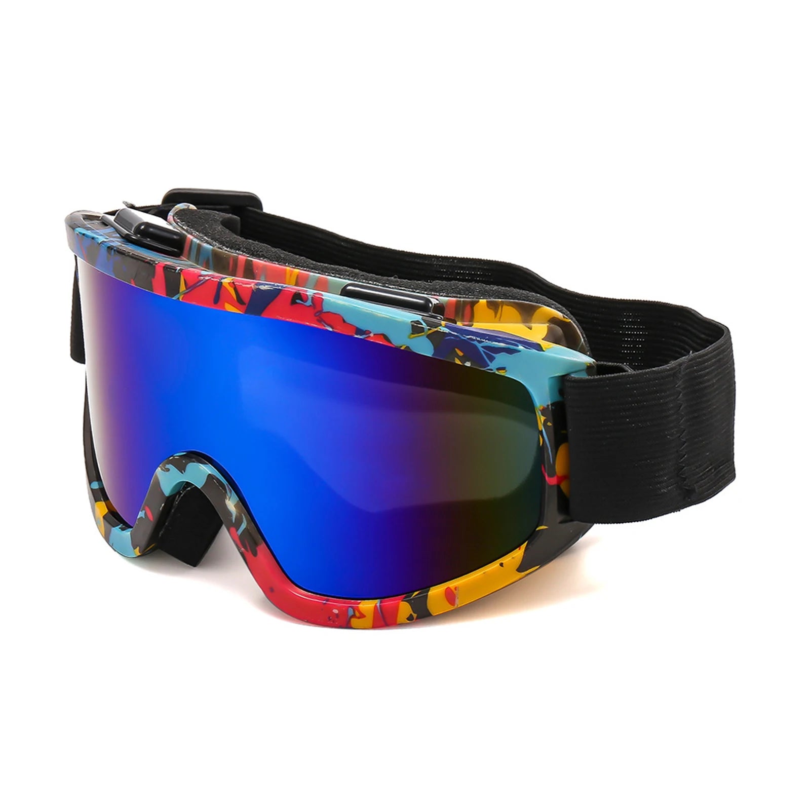 Large Frame Ski Goggles with Colorful Lens Anti-Collision Anti-Glare Lens Outdoor Sport Snow Snowboard for Snowboarding Skiing - Smarsty