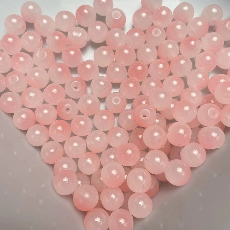 50Pcs 8mm Dual Color Glass Spacer Beads Set For Jewelry - Smarsty