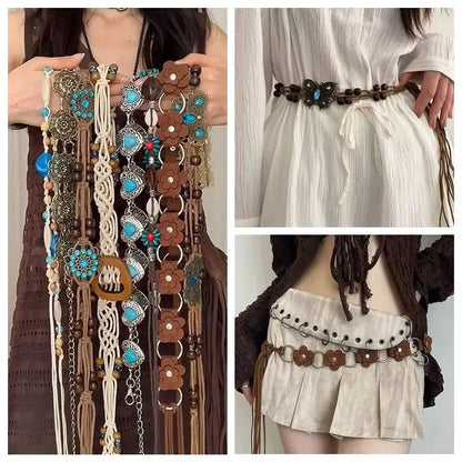 Bohemian Butterfly Tassel Waist Chain Adjustable Belt - Smarsty