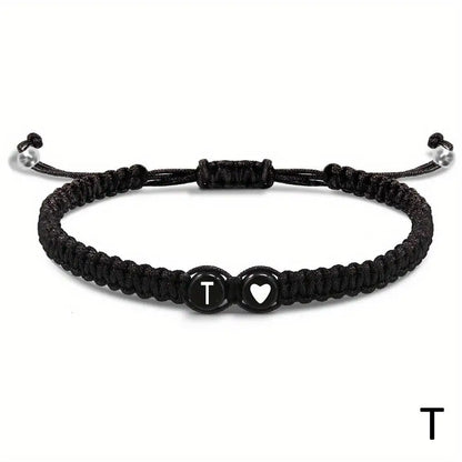 Handmade Adjustable Heart Bracelets A-Z Initials for Friendship - Smarsty