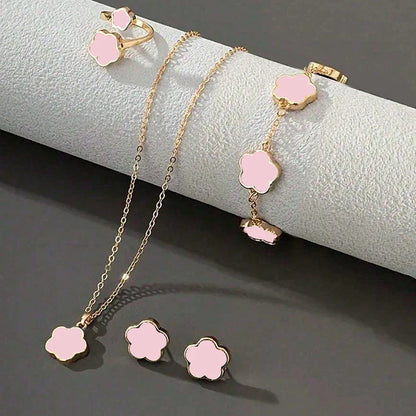Lucky Five-Petal Flower Jewelry Set for Women - Smarsty