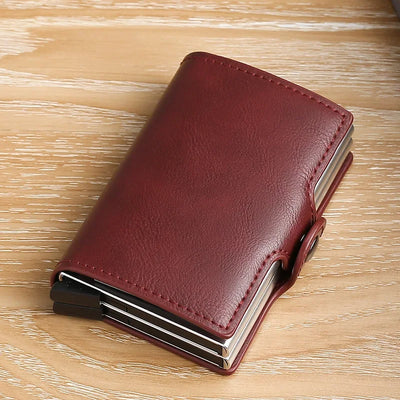 Large Capacity Double Layer ID Credit Card Holder Anti Rfid Blocking Protected Magic Wallet for Men Carbon Fiber Cardholder Case - Smarsty