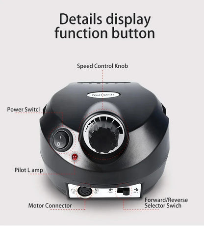 Professional Electric Nail Drill 35000RPM Portable Manicure Machine - Smarsty