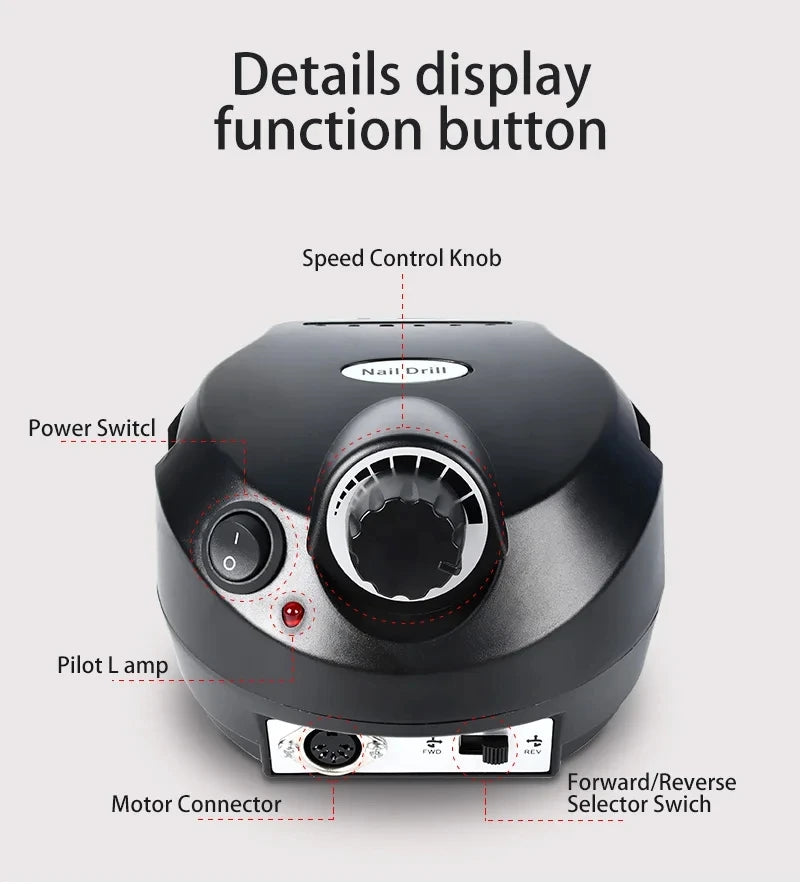 Professional Electric Nail Drill 35000RPM Portable Manicure Machine - Smarsty