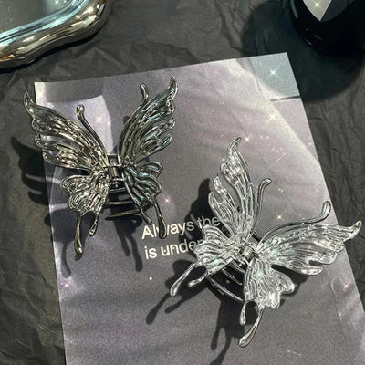 Large Hollow Butterfly Hair Claw Set Stylish Elegant Alloy - Smarsty