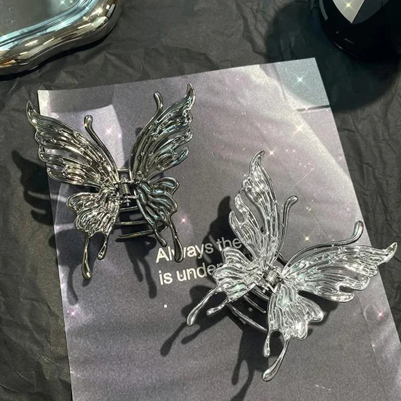 Large Hollow Butterfly Hair Claw Set Stylish Elegant Alloy - Smarsty