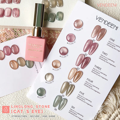 Vendeeni 6 Color Magnetic Cat Eye Nail Polish Set - Smarsty
