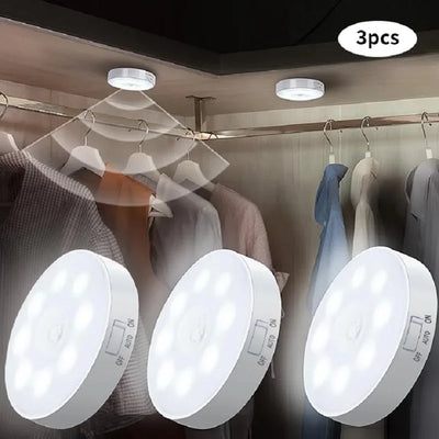 Motion Sensor LED Night Light USB Rechargeable for Cabinets - Smarsty