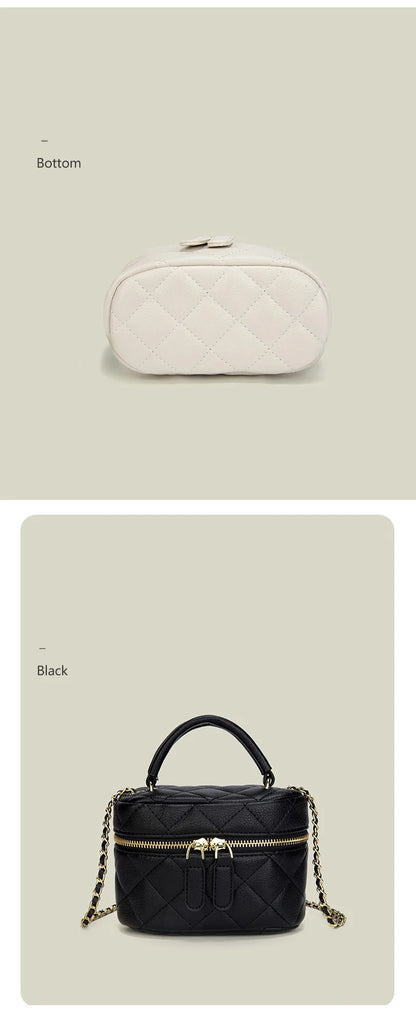 Mini Quilted Crossbody Bag PU Leather Designer Style - Smarsty
