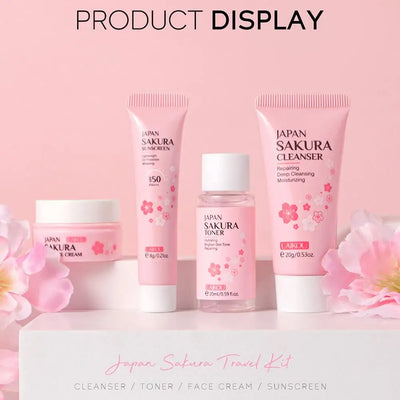 Sakura Skin Care Sets & Kits With Cleanser,Serum,Eye Cream,essence Cream Beauty Products For Women Gift Sets Routine Travel Kit - Smarsty