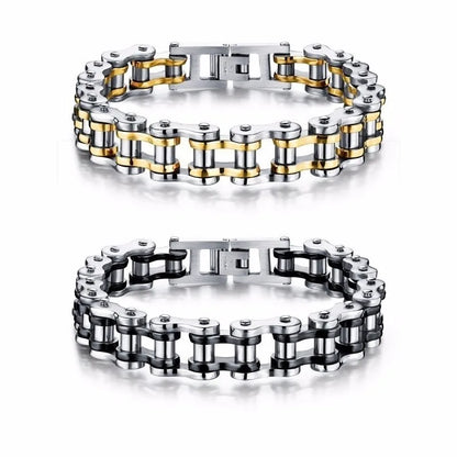 Stainless Steel Biker Chain Bracelet Durable Punk Jewelry - Smarsty