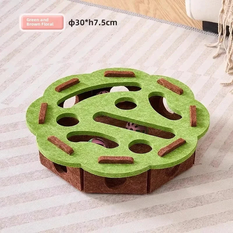 Cat Puzzle Toy Felt Puzzle Box Cat Exercise Toy With Ball Indoor Sports Entertainment Hunting Cat Toys For Indoor Cats - Smarsty
