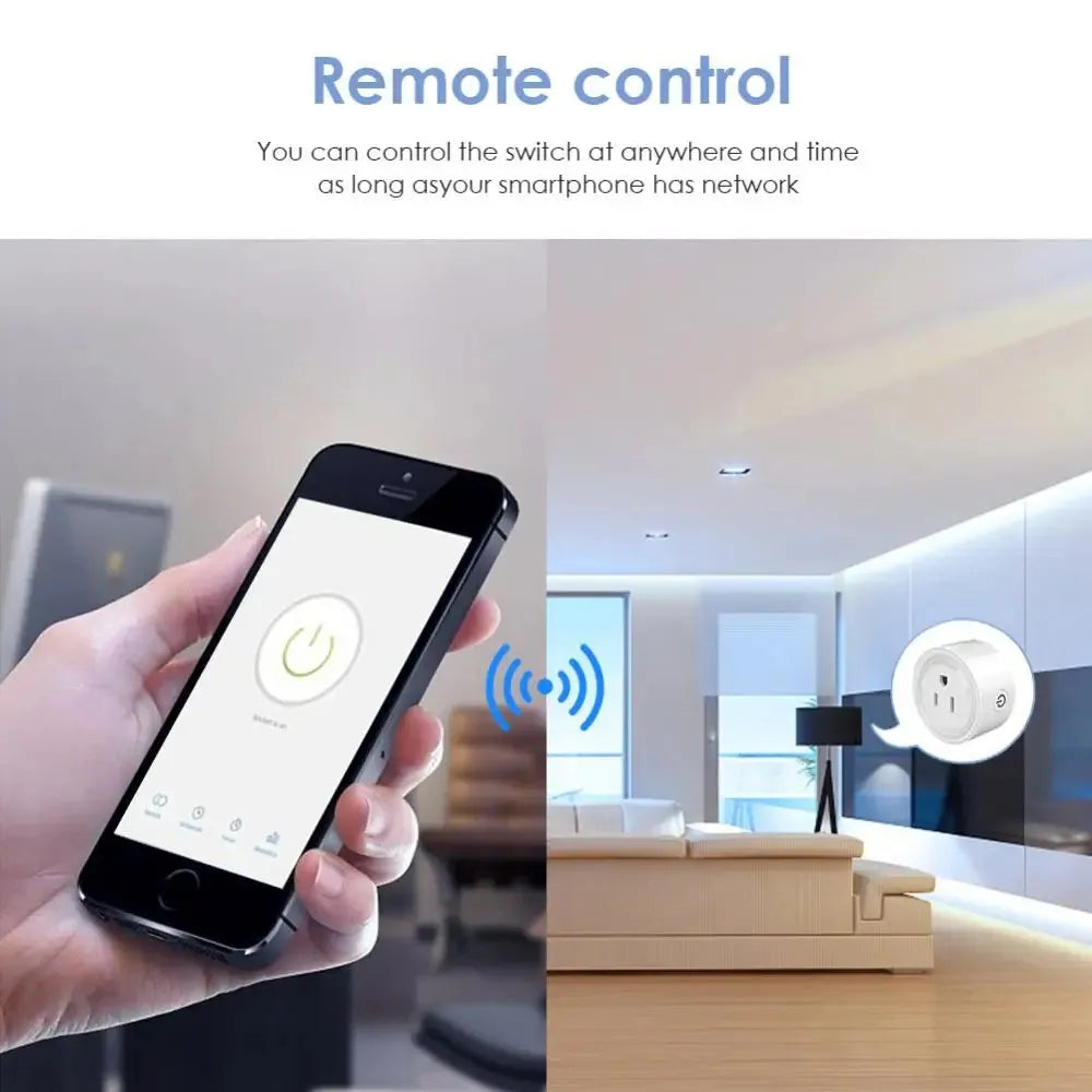 Tuya Smart Wifi Plug US Standard Wireless Outlet 10A Remote Control Smart Home Appliances Work With Alexa Google Home - Smarsty