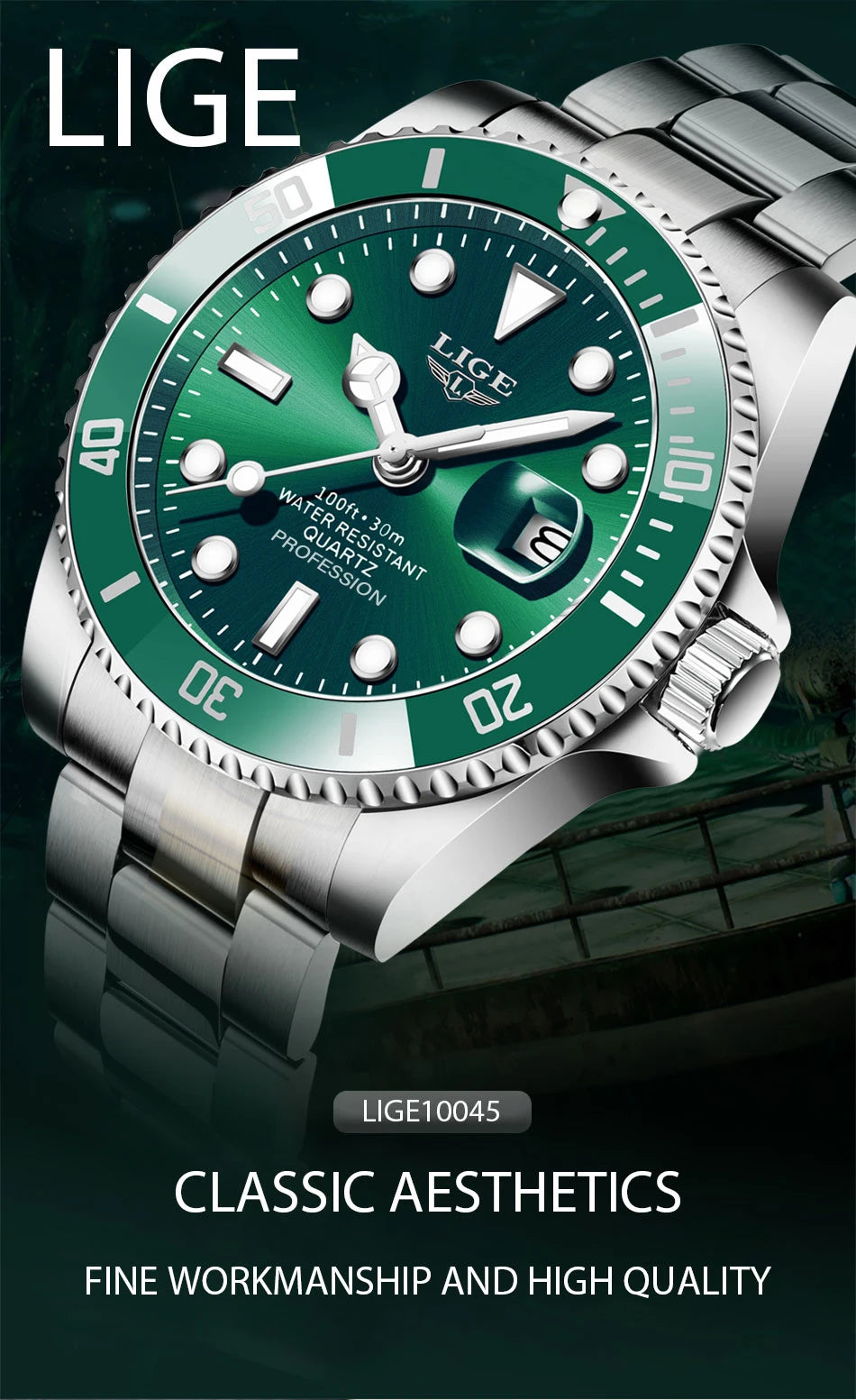 Luxury Waterproof Diver Watch for Men with Date Feature - Smarsty