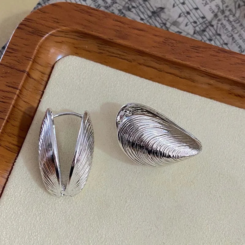 Vintage Metal Stud Earrings Punk Silver Geometric Irregular - Smarsty