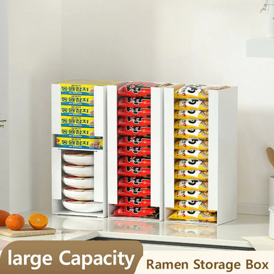Korea Ramen Storage Box Kitchen Instant Noodle Cup Tissue Storage Bins Facial Mask Storage Box Multi-function Tabletop Organizer by Smarsty