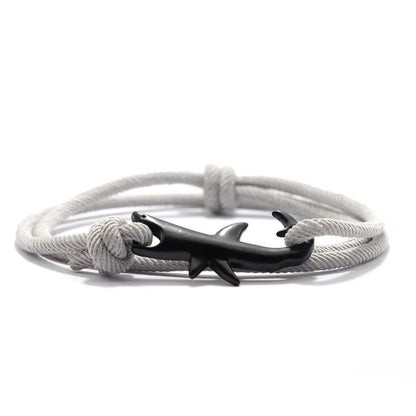 Men’s Adjustable Shark Bracelet Double Layer Rope Strand - Smarsty