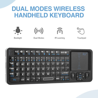 Mini Bluetooth Keyboard With Backlit IR Touchpad For TV - Smarsty