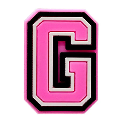 Pink Letter Shoe Charms for Crocs Accessories Women Clogs Pins Men Badge Kids Jeans Girls Decorations Buckle Shoes Accessories